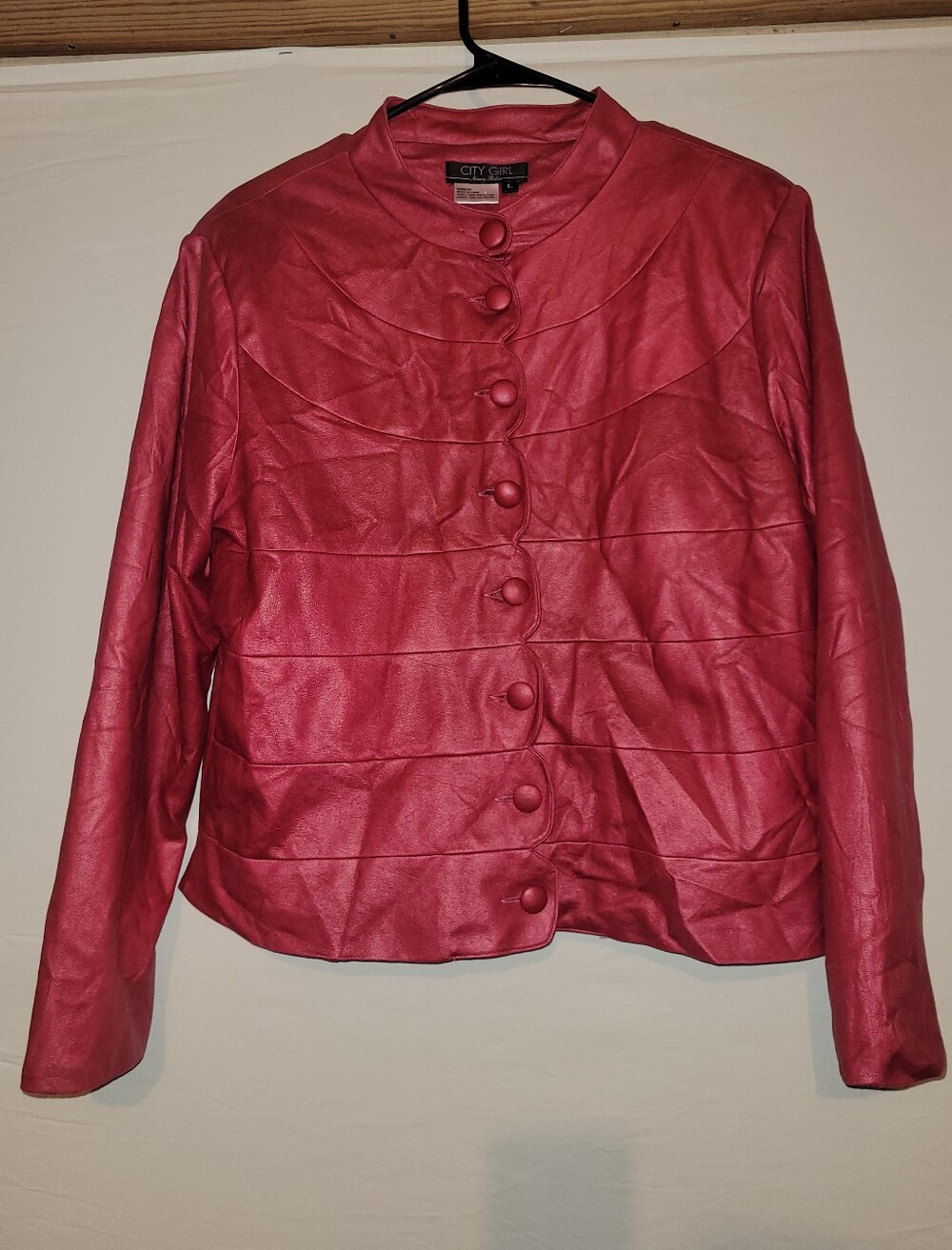 Vintage City Girl By Nancy Bolen, Scalloped Red Jacket, L